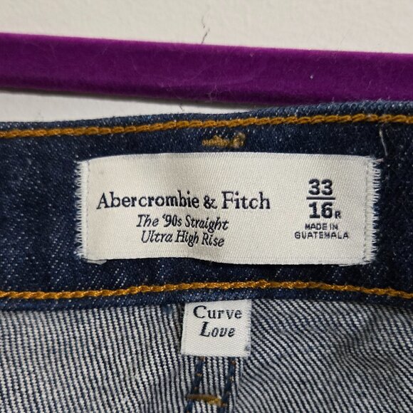 Abercrombie & Fitch jeans curve love straight ultra high rise size 33 / 16R - Picture 3 of 3